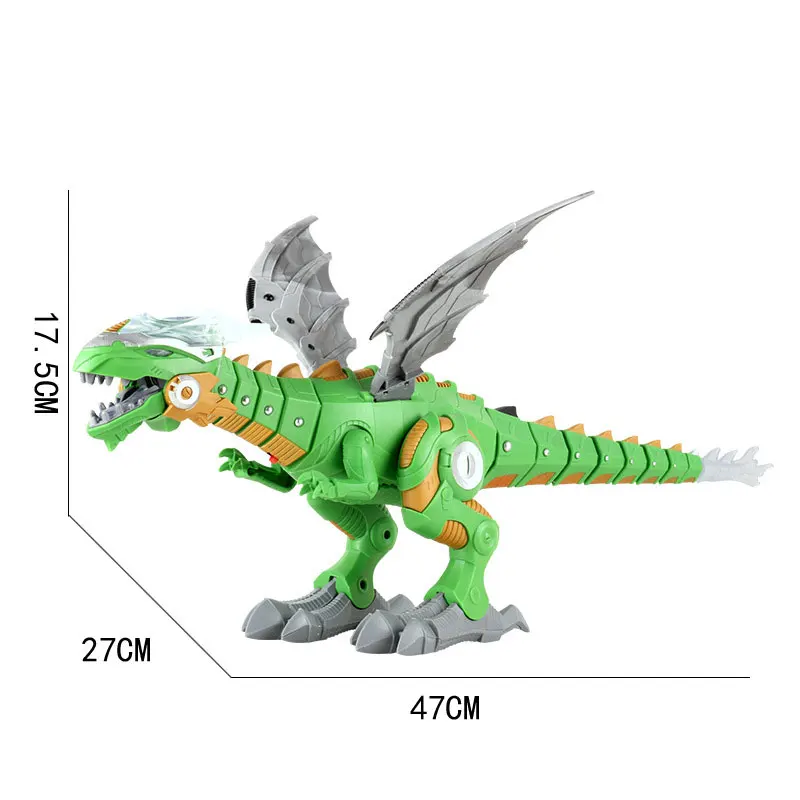 Robot dinozaur zabawki duży Spray mechaniczne dinozaury ze skrzydłem elektroniczny Model zwierzęcia dinozaury elektryczne pterozaury dla dzieci prezent