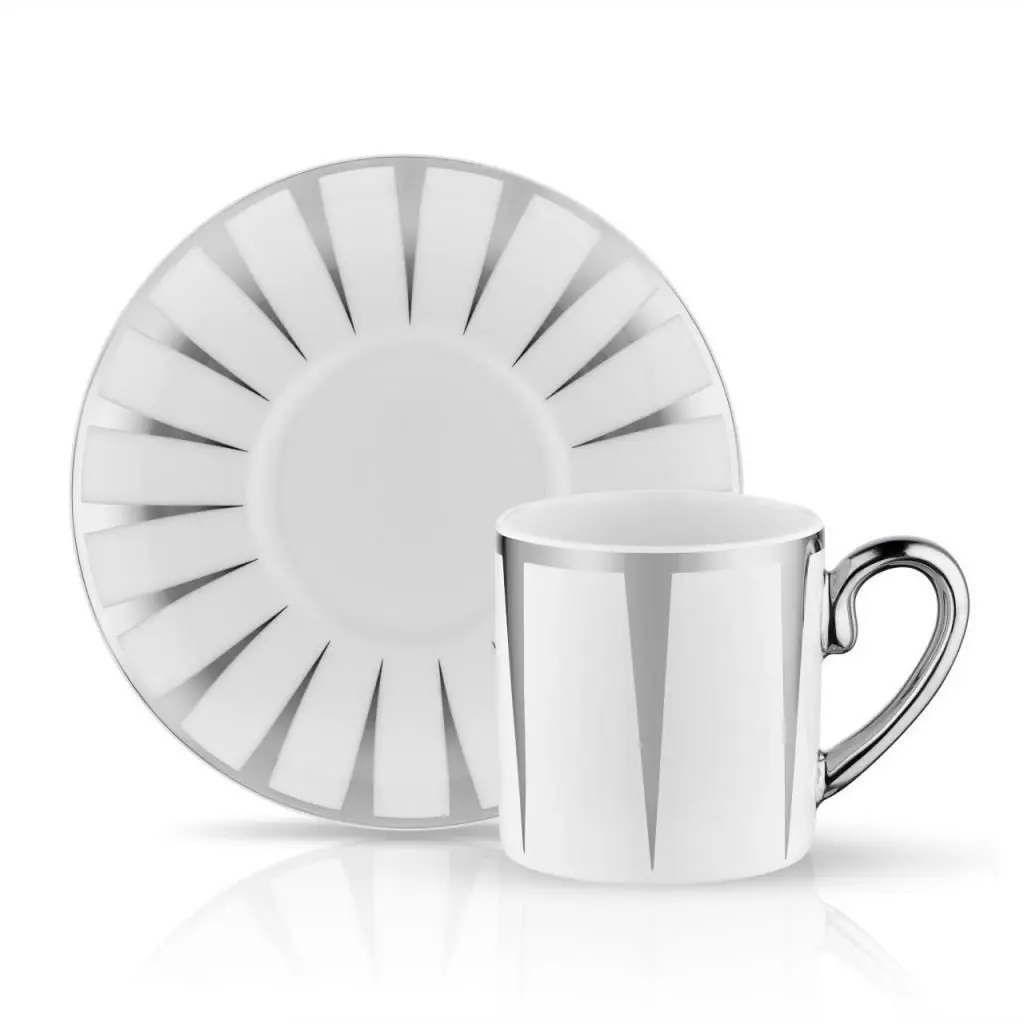 DOLBOVI Collection Eva Turkish coffee cup Pad 6'lı Bright Platinum mug кружка coffee cup cup