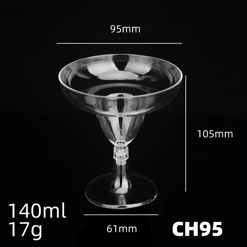 25pcs Disposable Plastic Champagne Glass Red Wine Glass Cocktail Glass Mousse Dessert Cup Party Wedding Cold Drink Jelly Cups