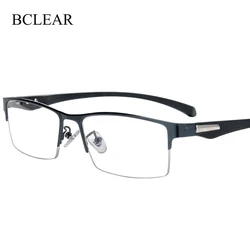 Men Titanium Alloy Eyeglasses Frame for Male Eyewear Flexible Temples Legs IP Electroplating Alloy Material Full Rim Half Rim