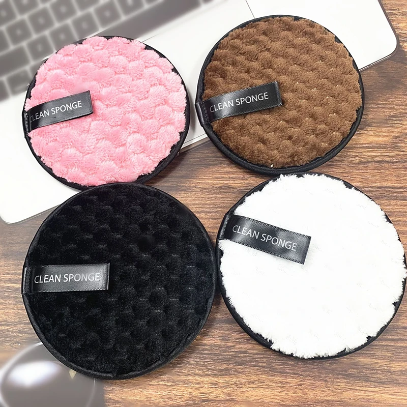 Reusable Makeup Remover Pads Discs Cotton Wipes Washable Microfiber Make Up Towel Sponge Puff Cleaning Tool