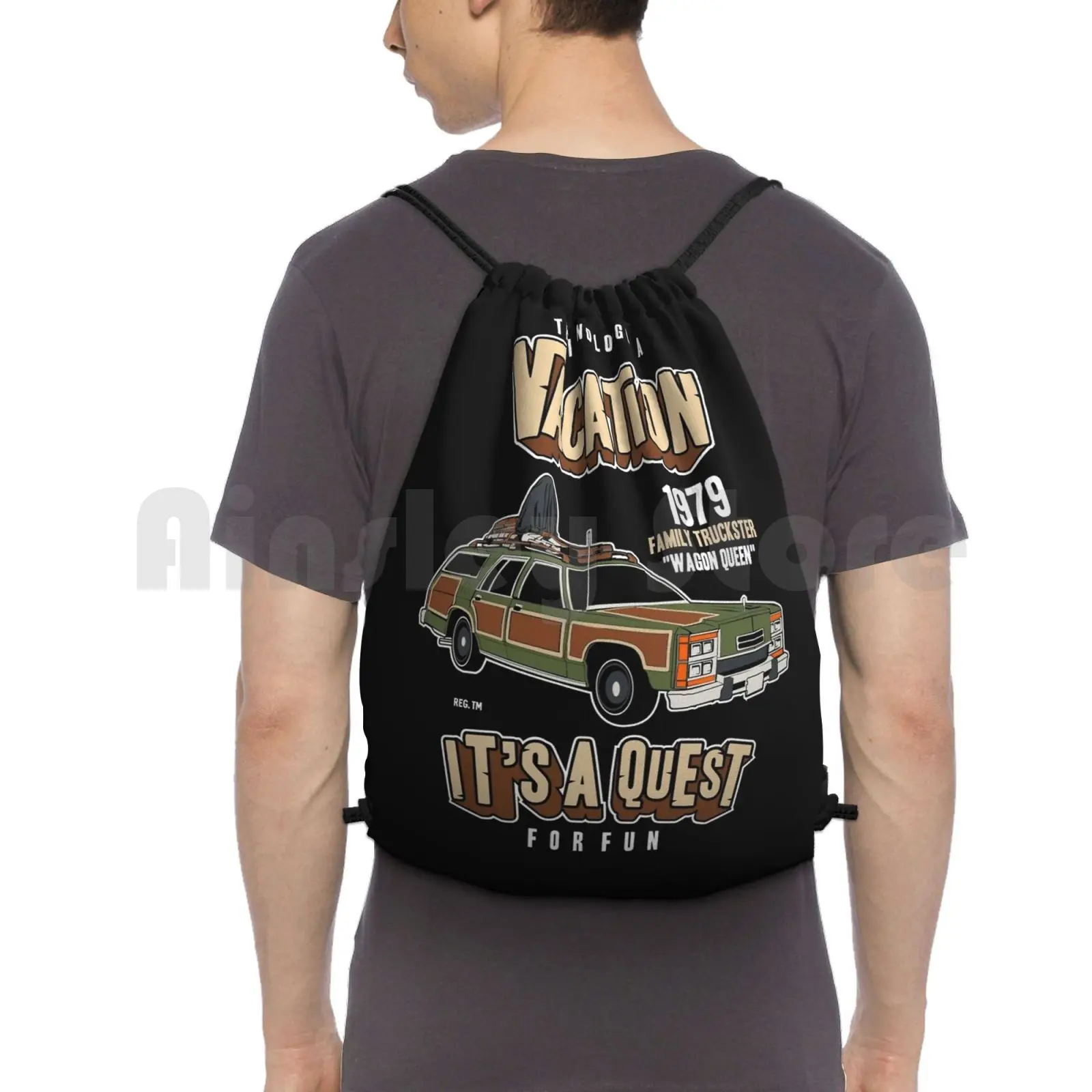 Vacation Backpack Drawstring Bags Gym Bag Waterproof Griswold Chevy Chase National Lampoon Vacation Holiday Team Truck