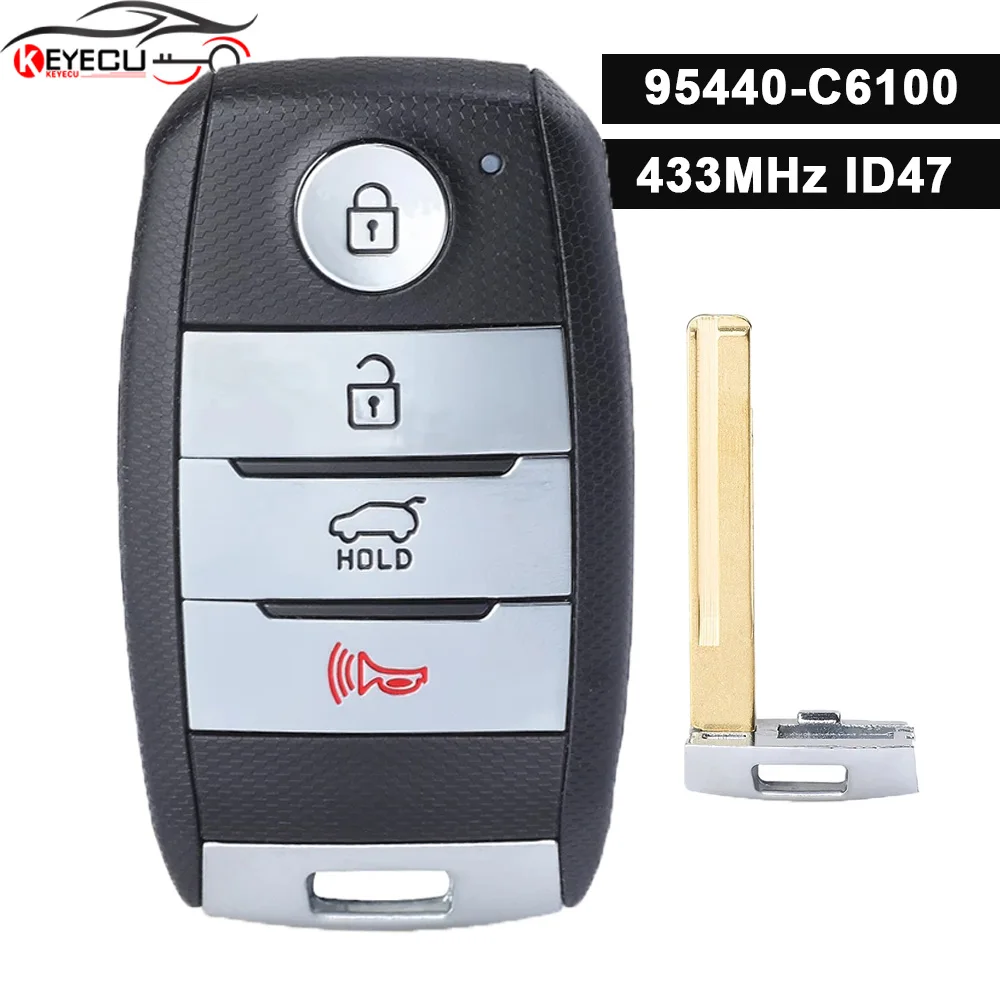 KEYECU P/N: 95440-C6100 Keyless-Go Smart Remote Key for KIA Sorento 2019 2020 433MHz ID47 Chip FCCID: TQ8-FOB-4F06 (UMa PE)