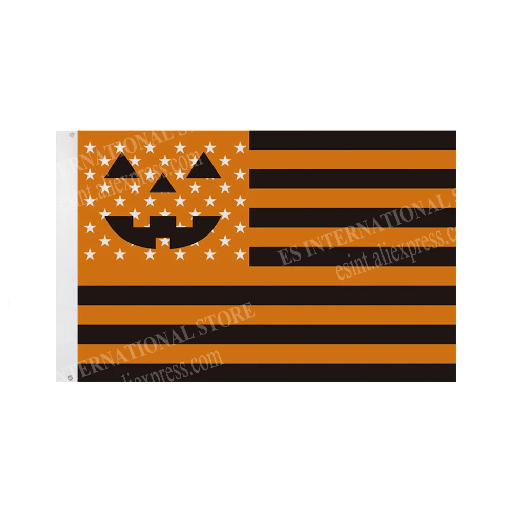 Happy Halloween Flag 90 x 150cm 3 x 5ft Custom Banner Metal Holes Grommets Indoor And Outdoor