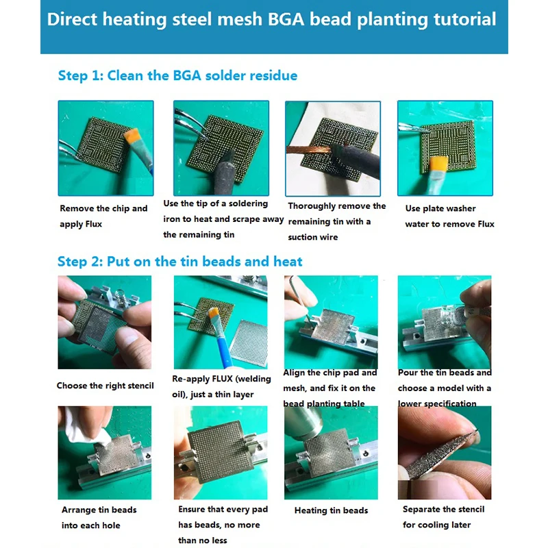 36pcs/Set Directly Heating BGA Stencils For Graphics Card Chips Reballing Fixture SMT SMD IC Laptop Repair Tools Kit