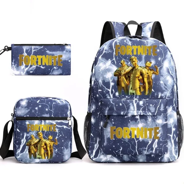 Fortnites 3pcs/set Kid Child Schoolbag Fortnites Backpack Schoolbag Cool Waterproof Schoolbag Fortress Night Student School Bag