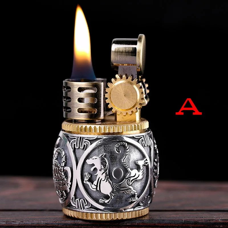 Real S925 Silver Jewelry Personality Men's Four God Beast Lighter Jewelry Pendant