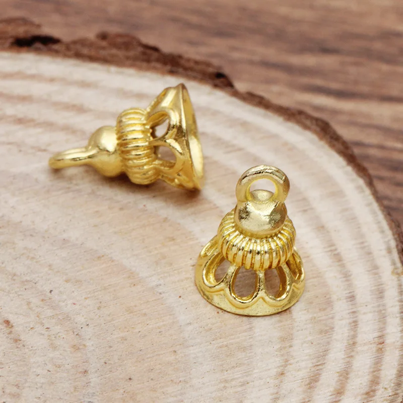 New 20pcs/bag 11*8.5mm Zinc Alloy Clock Flowers Shape Beads Tassels End Cap Charms Pendants for DIY Earrings Jewelry Accessories