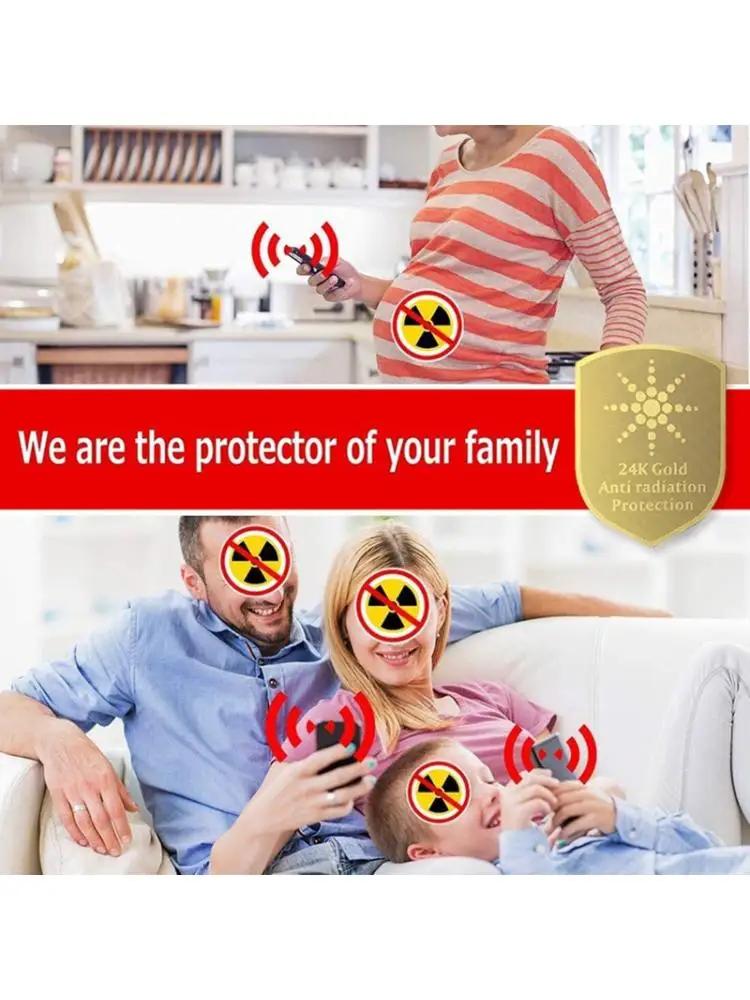 

2021new manufacturer wholesale Mobile Phone Anti Radiation Stickers 24K gold RadiSafe 3G | 4G 5G EMR-F-P Protection 100pcs/lot