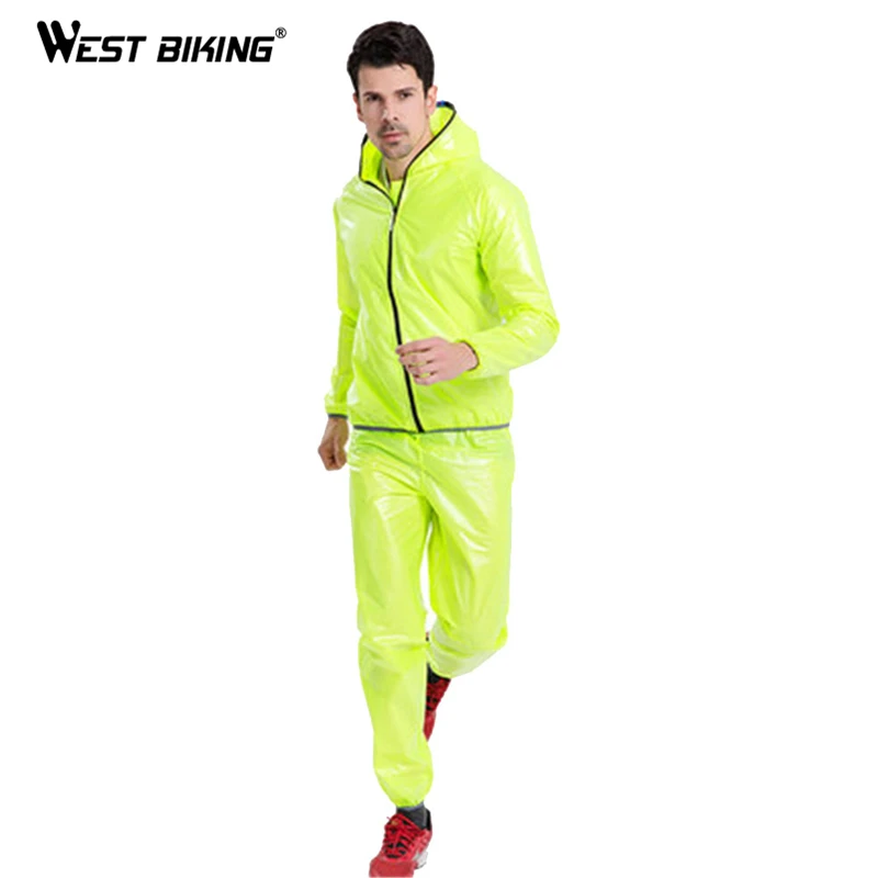 WEST BIKING MTB Bike Cycling Jacket Sets Men Women Waterproof Windproof Raincoat Reflective Jersey Pants Suit Bicycle Clothing