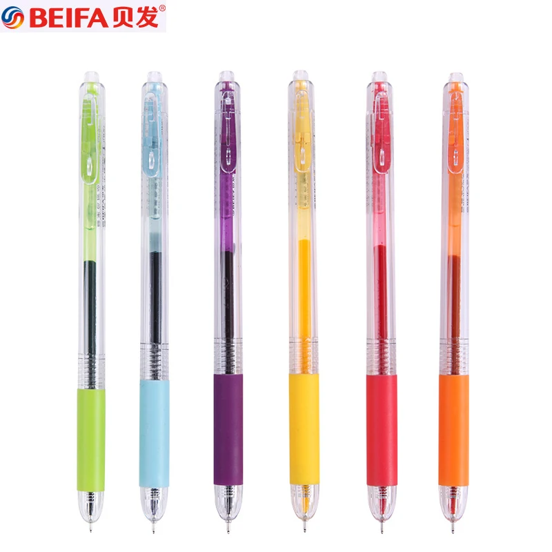 BeiFa 6Pc/Lot Cute Gel Pen Set Kawaii Candy Color Retro Pens Pучка 0.5MM Colors Ink for School Office Student Stationery