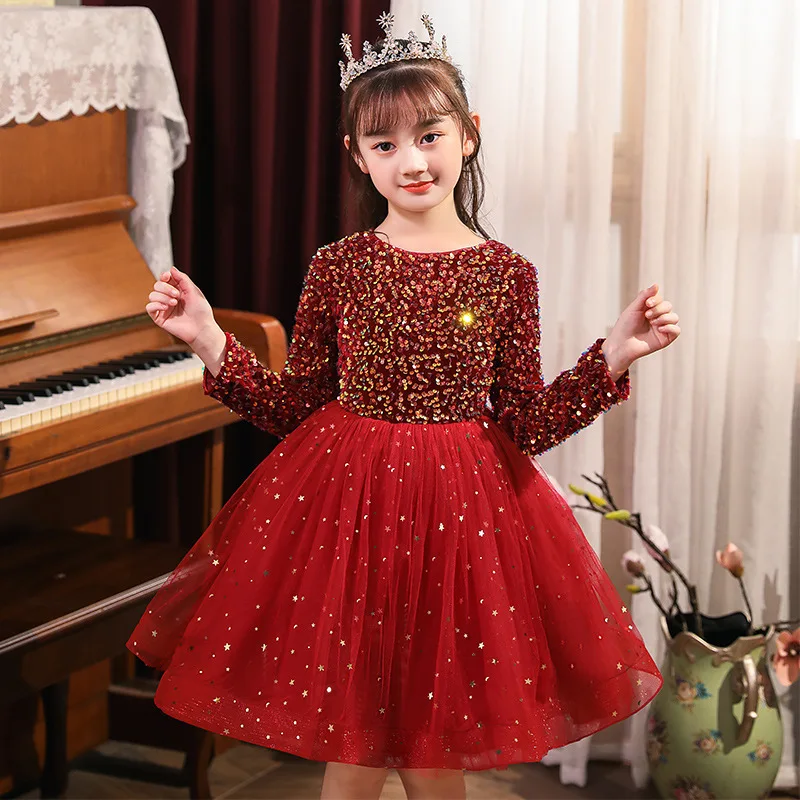 

2022 Children Clothes Evening Tutu Princess Dress For Girl New Year Kids Birthday Party Dresses Wedding Formal Vestidos 3-12 Y