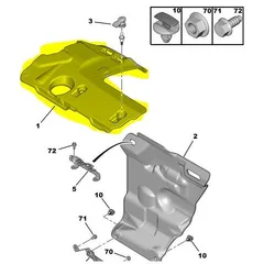 MOTOR TOP PROTECTION COVER C3-DS3-DS4-DS5-C ELYESE-207-208-2008-308-301-508-3008-4008-5008-PARTNER HILL 1.6HDİ EURO5 0137.F9-0137.J0