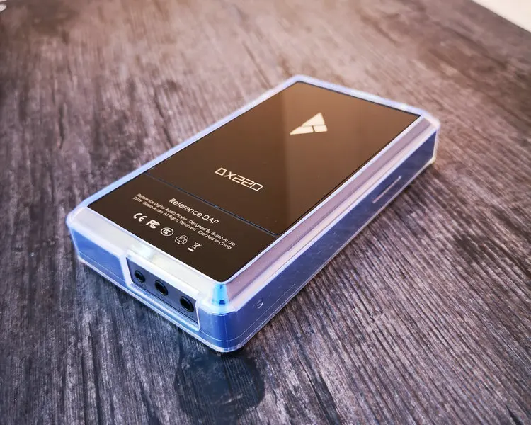 Per custodia in Tpu trasparente iBasso DX220 con protezione dello schermo anteriore in vetro temperato e protezione dello schermo posteriore in vetro temperato per DX220