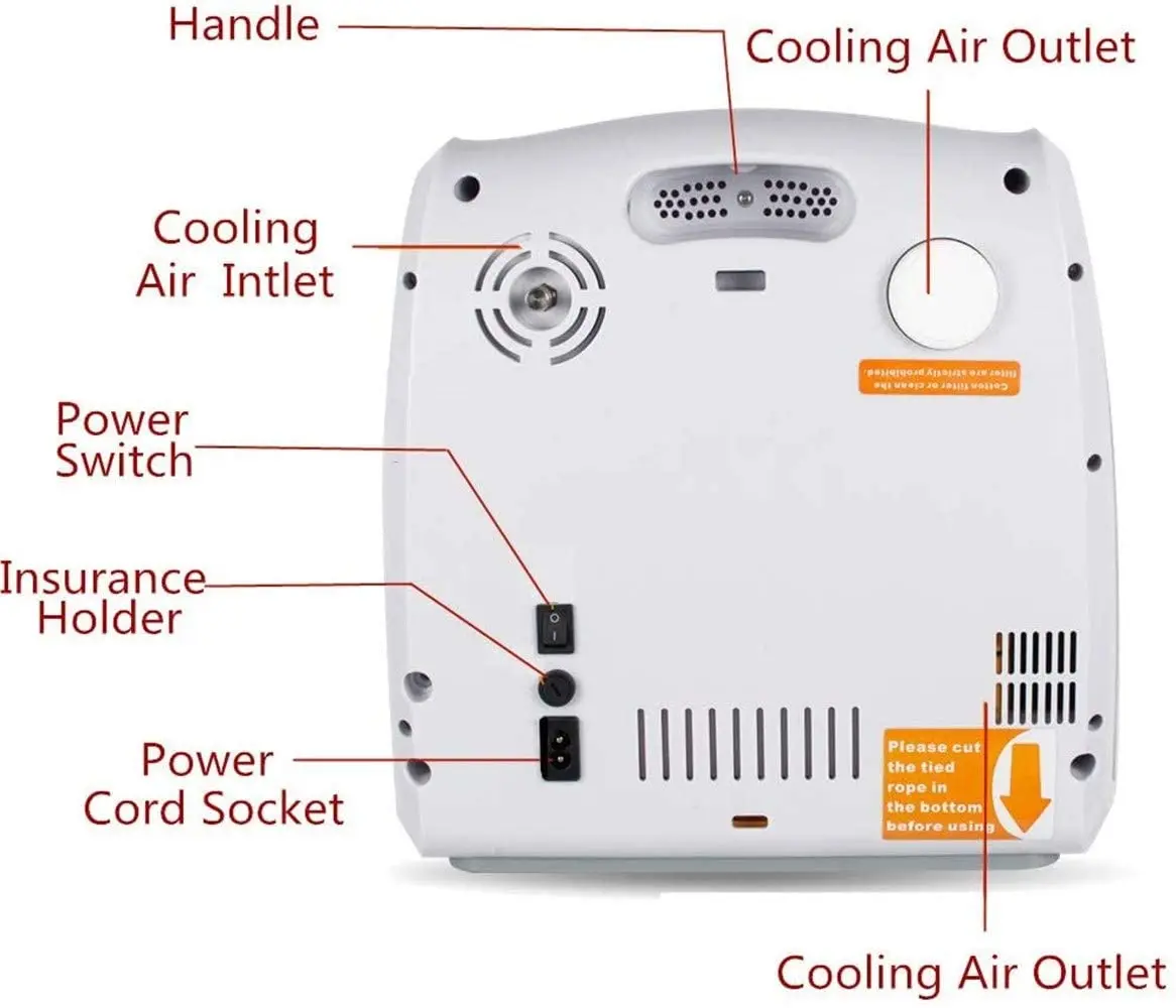 Huishoudelijke Zuurstofconcentrator 6L Thuiszorg Zuurstof Bar 24 Uur Continu Zuurstof Generator Met Verneveling Afstandsbediening