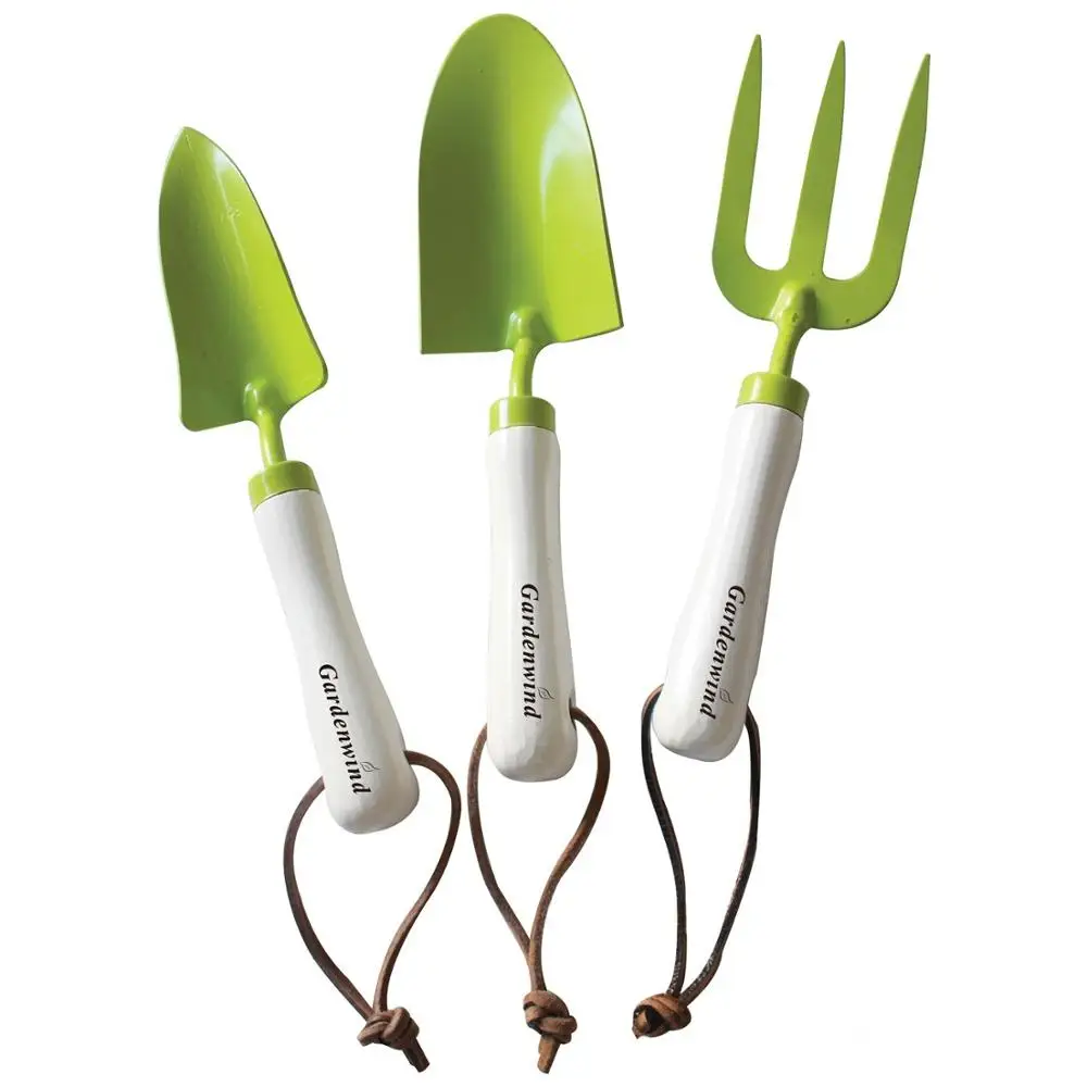 Gardenwind Green Metal 3-Piece Wooden White Handle Shovel Pitcher Narrow Shovel Garden Set 22620 Free Shipping Fast From turkey