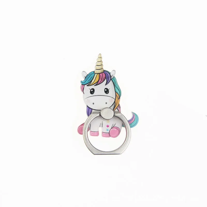 Universal Phone Ring Holder Mobile Phone Holder Stand Cute Unicorns Finger Ring Holder suporte celular For iPhone Samsung Table