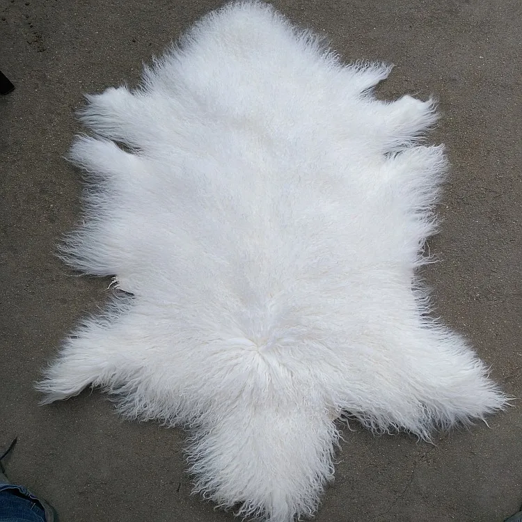 

Chinese high quality curly hair big size china real mongolian sheep skin fur skin