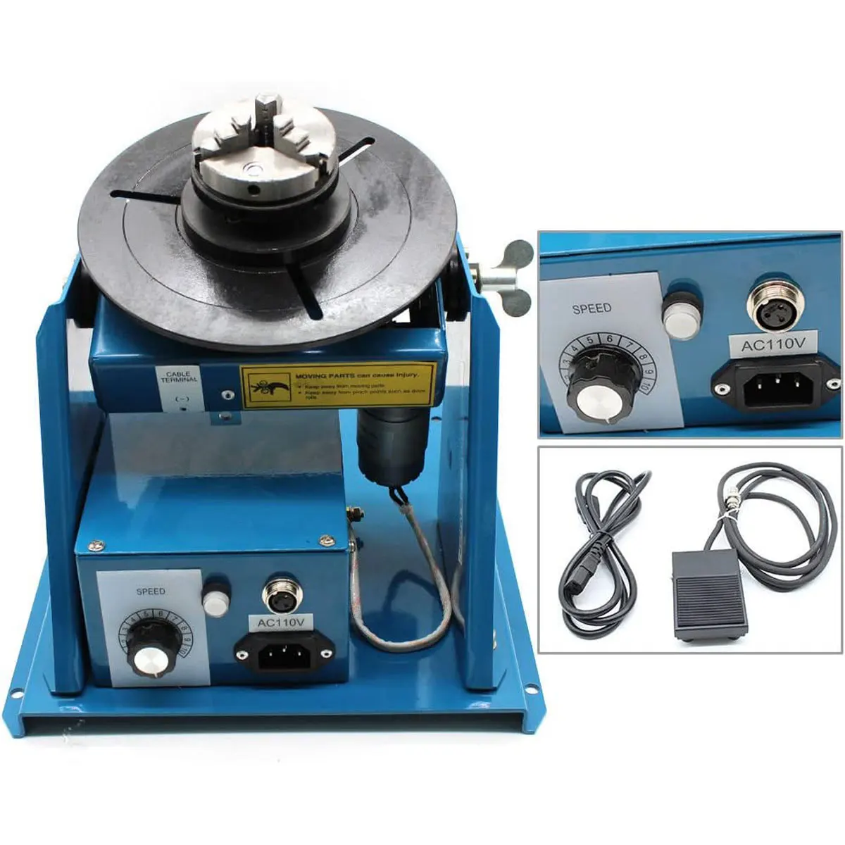 10KG Rotary Welding Positioner Turntable Table 110/220V High Positioning Accuracy Suitable for Cutting, Grinding, Assembly