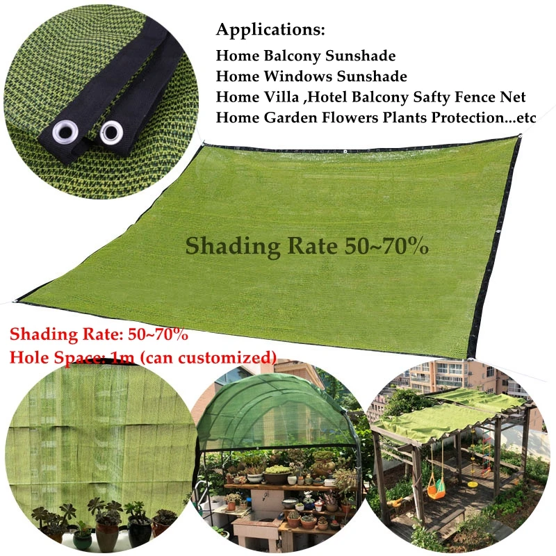 

1.8x2/1.8x3m HDPE Anti-UV Sunshade Net Balcony Succulent Plant Ventilation Cooling Sun Shading Net Cloth Plant Greenhouse Cover