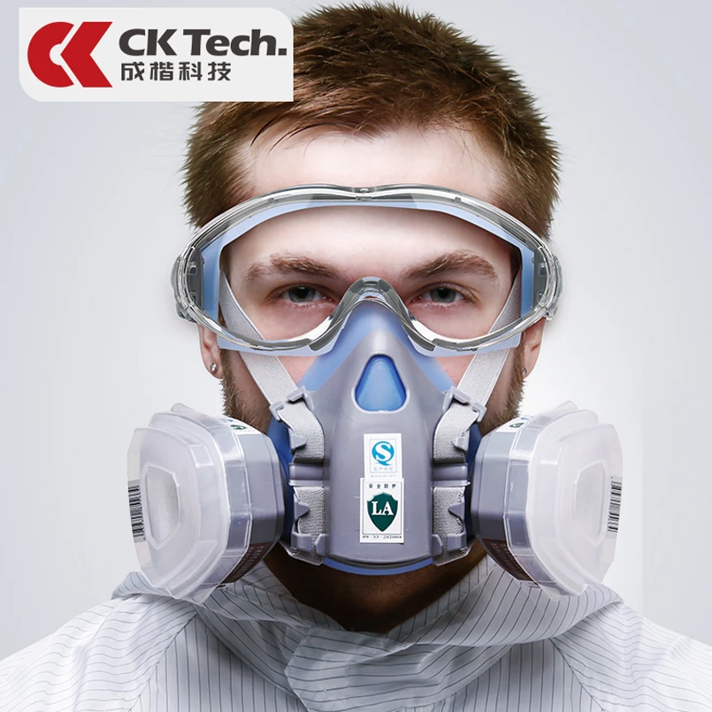 

CK Tech.Gas Mask Chemical Spray Anti-fog Paint Organic Gas Protective Respirator with Goggles Industrial Graffiti Masks