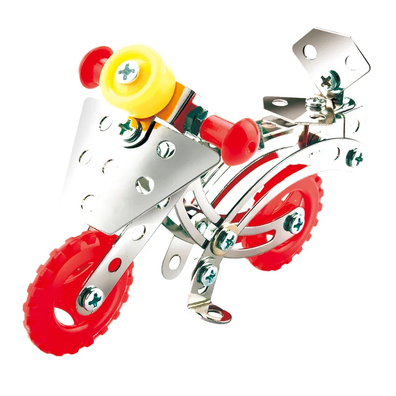 1Pcs Creative Fashion Metal Motorcycle Tricycle Assemble Model Screwing Blocks Toys DIY Novel Children Screw Building Block Toy