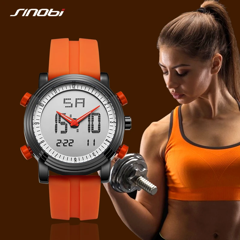 SINOBI Top Sale Women Digital Wristwatch Chronograph Watch Waterproof Geneva Quartz Sports Running Watch Clock relogio feminino