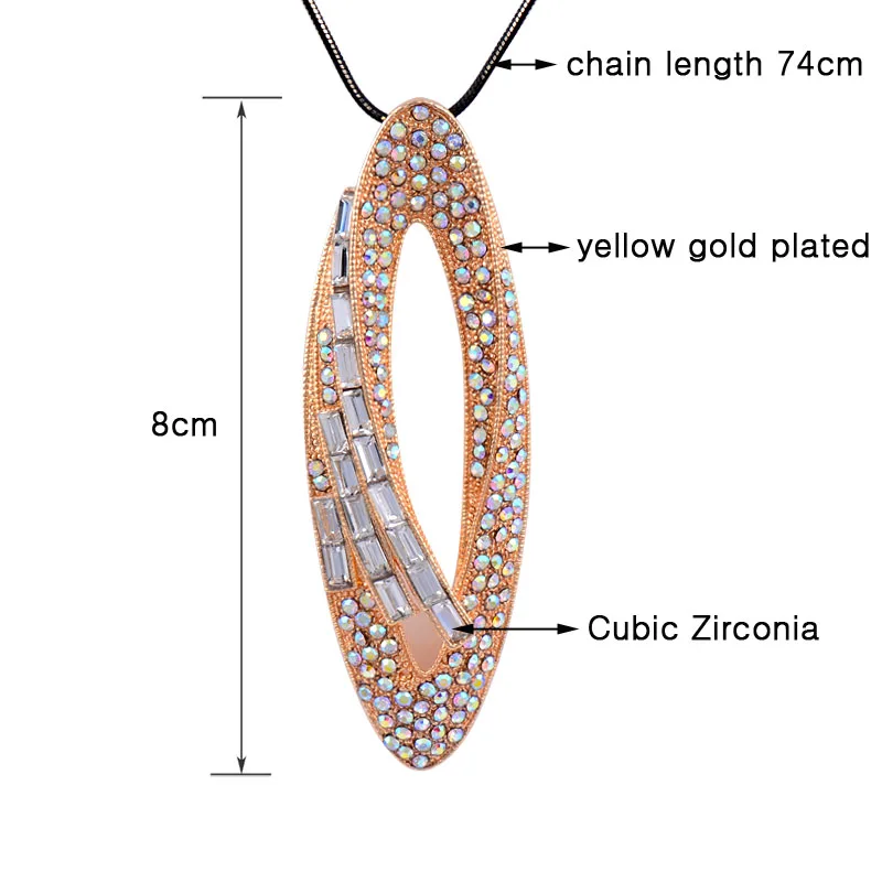 SINLEERY Big Hollow Owl Pendant Necklace Yellow Gold Color Black Crystal Snake Chain Long Neckalce For Women Jewelry