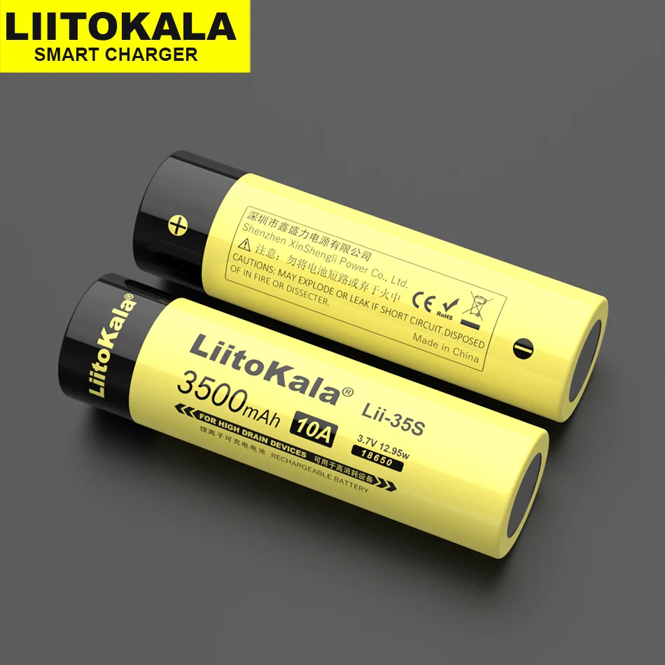LiitoKala 18650 بطارية Lii-35S Lii-31S 3.7 فولت ليثيوم أيون 3500 مللي أمبير 3100mA بطارية الطاقة لأجهزة استنزاف عالية.