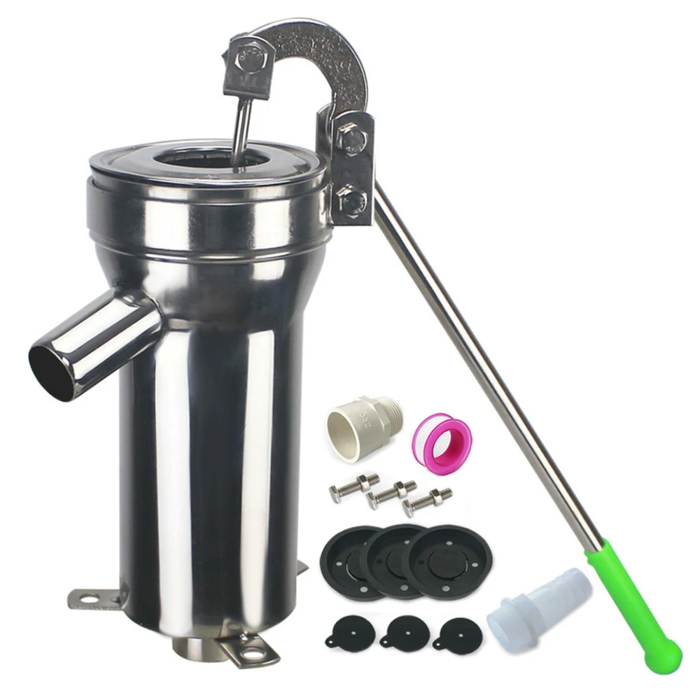 Manual Water Pump Stainless Steel Home Oil Pump Well Hand Shake Suction Pump Suction Well Water Max Lift 8M