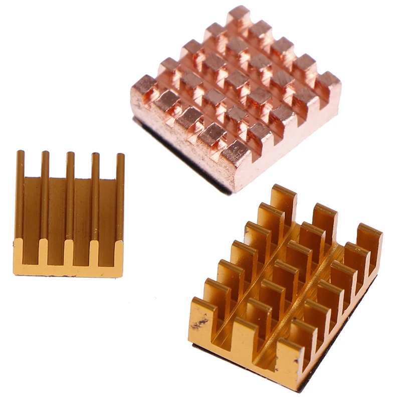 3pcs/set For Raspberry Pi 4B Copper Cooling Pad Heatsink Radiator Cooling Kit Cooler For Raspberry Pi 4 Model B Heat Sink