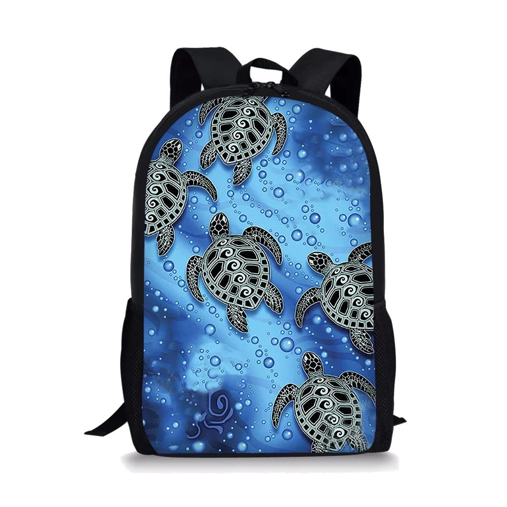 

Trendy 3D Sea Turtle Pattern Print Backpack For Teens Boys Cool Children Daily Kids Students Durable Mochilas Custom Book Bag