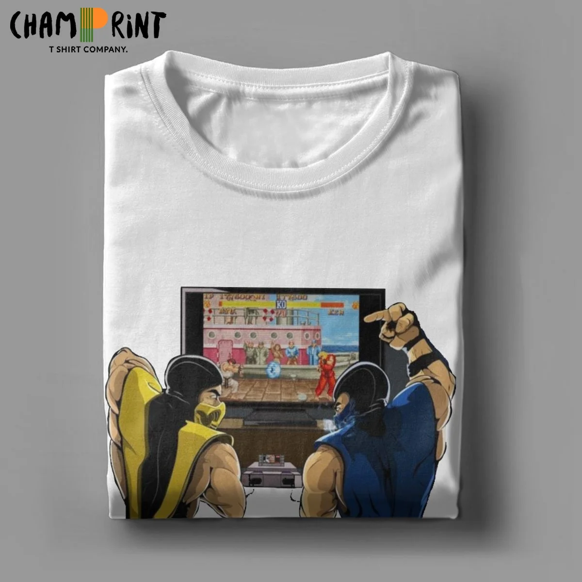 Mortal Kombat Sub Zero VS Scorpion T Shirts Men Funny T-Shirts Mk11 Retro Fighting Arcade Game Tee Shirt Gift Idea Clothing