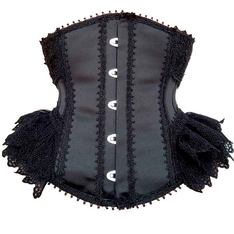 Annzley Lolita Black Gothic Ruffle Lace Korset Postpartum Corset For Women Waist Traniner For Women