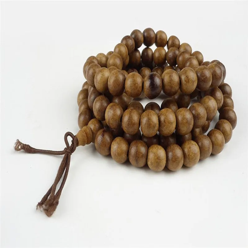 9mm Natural Agilawood Aloeswood Bracelet For Women Men Anniversary Love Gift 3 Laps Round Beads Gemstone Stretch Wood Jewelry