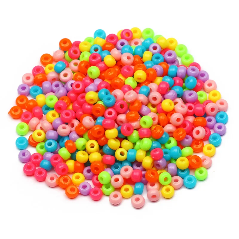 200Pcs Spring Color Mixed Acrylic Seed Beads Round Loose Spacer Beads For Jewelry Making Diy Bracelet Necklace Accessories 3x5mm