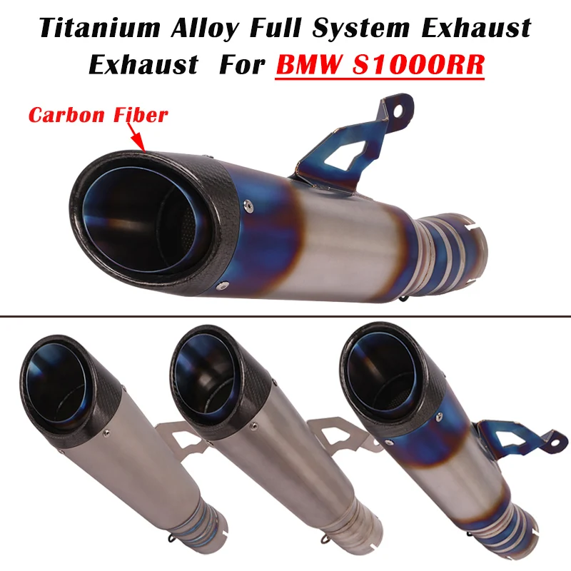 

Slip On For BMW S1000RR 2020 2019 Titanium Alloy Motorcycle Full Exhaust Escape original Modify Middle Link Pipe Carbon Fiber