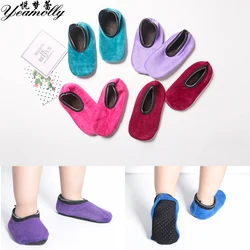 YEAMOLLY Adult Solid Plus Velvet Warm Dispensing Non-Slip Home Floor Socks Children Comfortable Indoor Color Short Sock Slippers