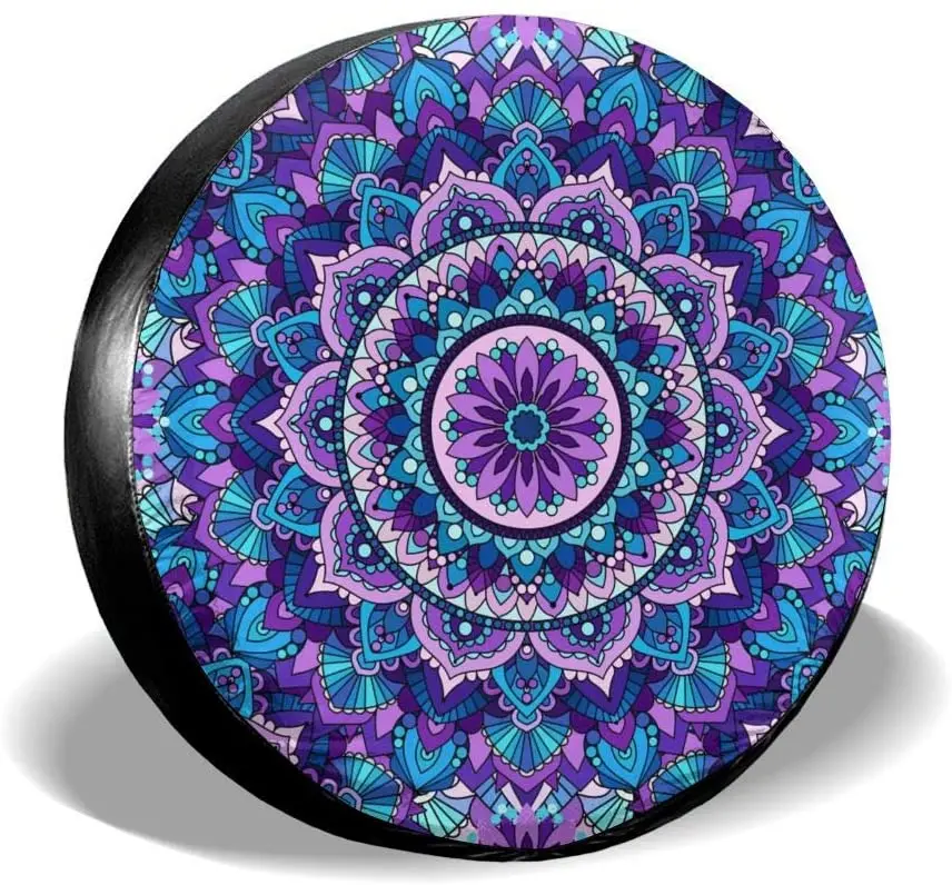 

Foruidea Bohemian Style Mandala Print Spare Tire Cover Waterproof Dust-Proof UV Sun Wheel Tire Cover Fit for Car