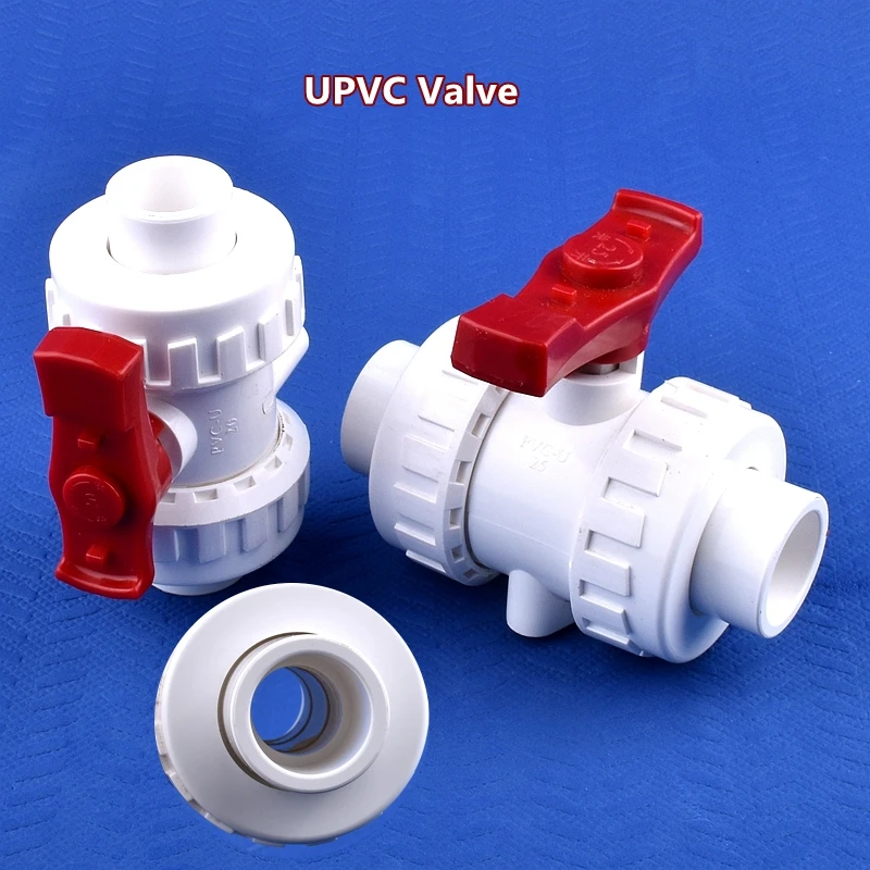 1PC ID 20~63MM Union UPVC Valve Aquarium Fish Tank PVC Ball Valve Garden irrigation Water Treatment Accessories