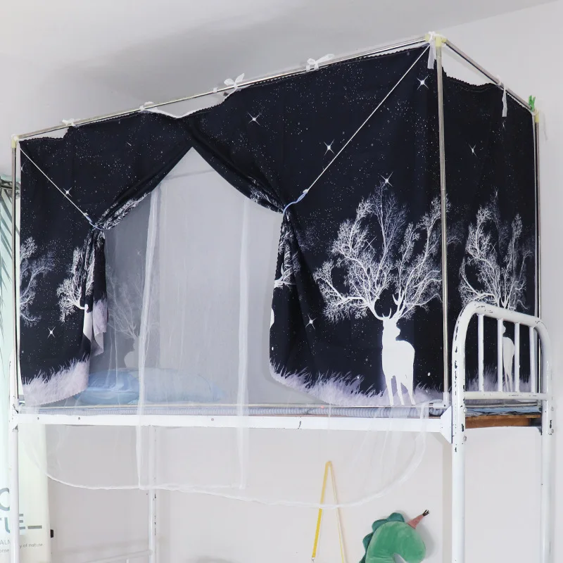Bed Curtain for Student Children Dormitory Mosquito Net Integrated Upper Shop Lower Shade Cloth men\'s female bedroom bed canopy