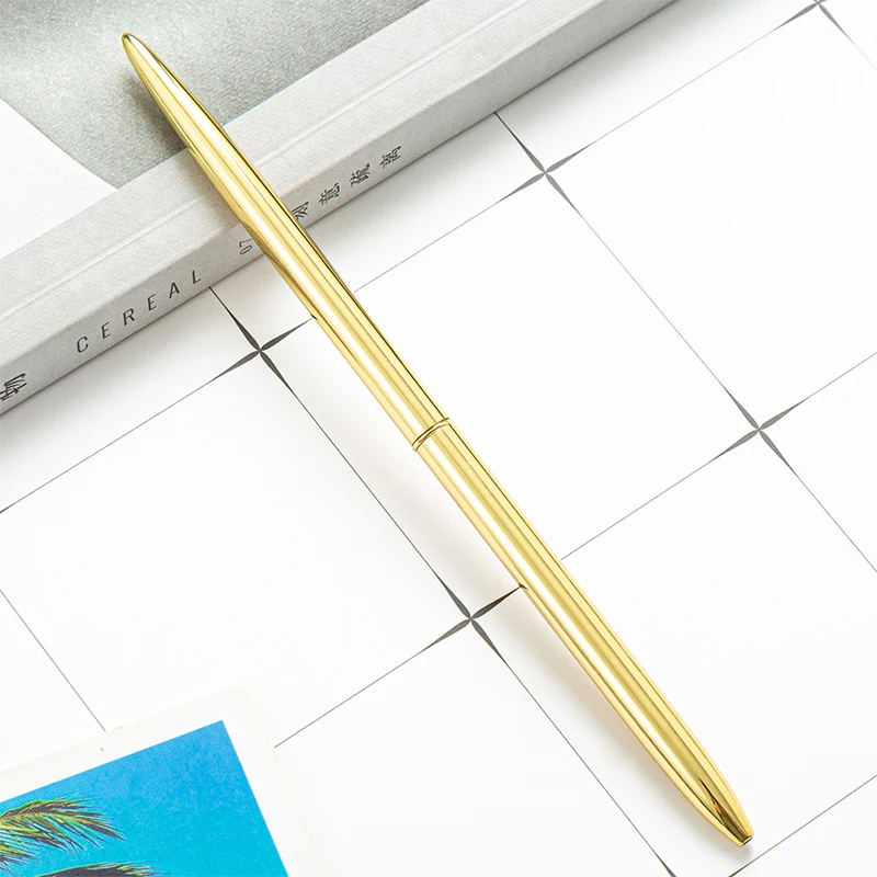 

Creative Golden Metal Ballpoint Pens Business Hotel Ballpoint Gel Pen Slim Personalized Gift Pens For Writing Student Stationery