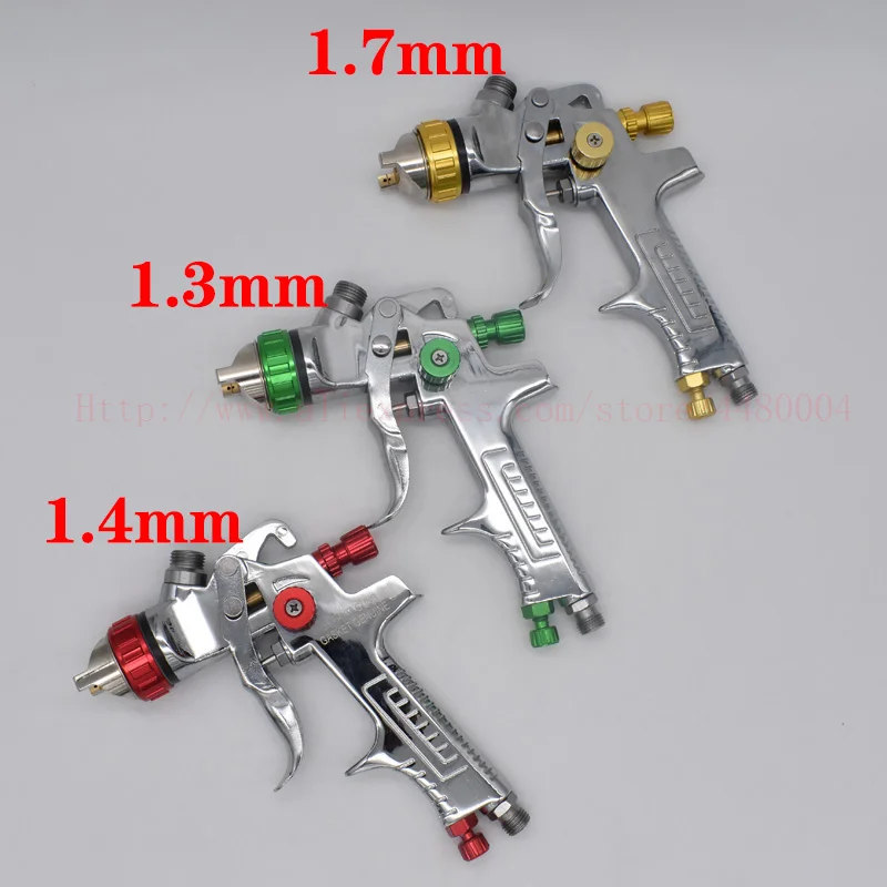 Pistola a spruzzo HVLP con tazza di miscelazione vernice PPS da 600ml e adattatore per pistola a spruzzo 1.3/1.4/1.7mm pistola a spruzzo per alimentazione a gravità per verniciatura auto