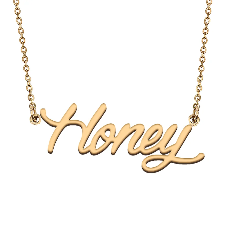 

Honey Custom Name Necklace Customized Pendant Choker Personalized Jewelry Gift for Women Girls Friend Christmas Present