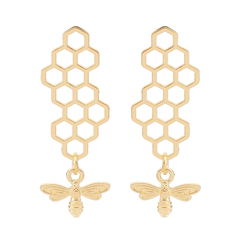 ZXZ 10pcs Silver Color/Gold Tone Bumble Bee Honeybee and Honeycomb Charms Pendants for Necklace Earring Jewelry Making Findings