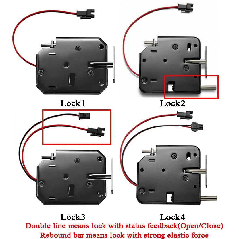 12V 2A Market Locker Electric Latch Magnetic Cabinet Lock Drawer Signal Feedback Auto open SM2P Connector Female Terminal