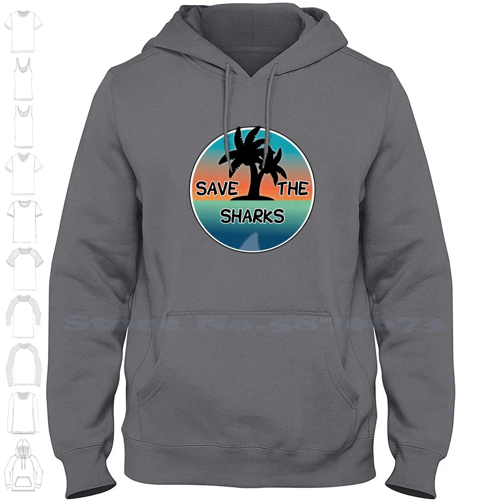 Save The Sharks Sunset Island Hoodies Sweatshirt For Men Women Shark Sharks Ocean Underwater Fish Nature Sharkweek Fishing Sea