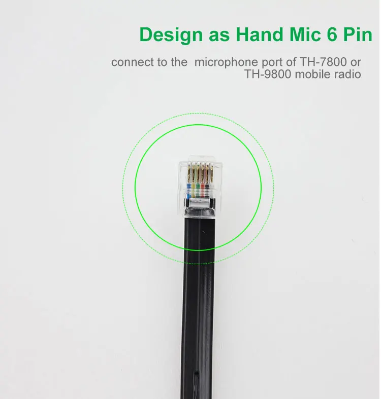 Hand Microphone Extension Cable for TYT TH-7800 TH-9800 Car Mobile Radio Walkie Talkie 50km Transceiver Quad Band Dual Display