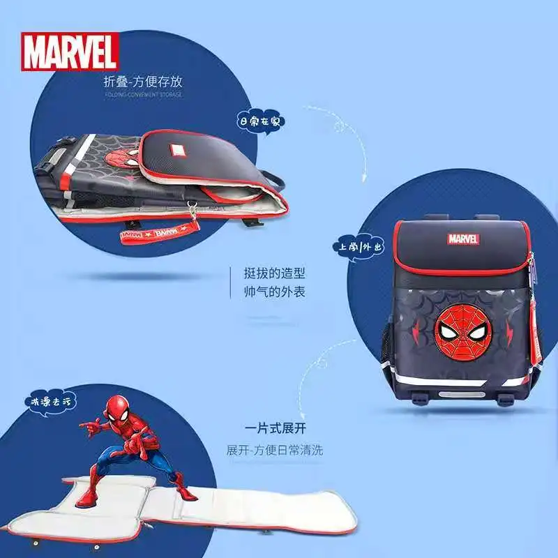 Disney 2022 New School Bags for Boys Primary Student Backpack Iron Spider Man Captain America Shoulder Bags Mochilas Escolares