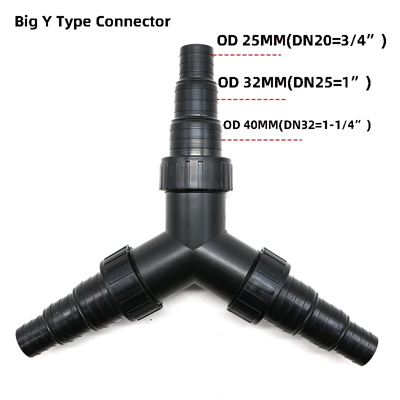 Irrigation Pipe Y Connector 3 Way Hose Connector Fighter High Pressure Pipe Joint 1/2